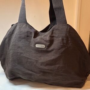 Baggallini Dark Brown Three Compartment Shoulder Travel Tote Bag